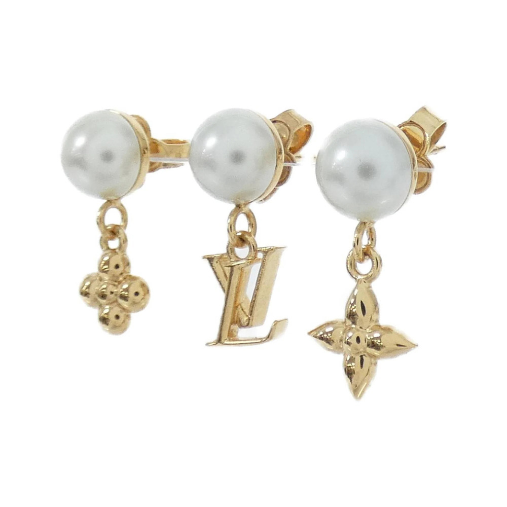 LOUIS VUITTON Gold Pearl Earrings - Picture 2 of 3